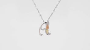 Black Hills Gold Initial Letter A Pendant in Sterling Silver front view