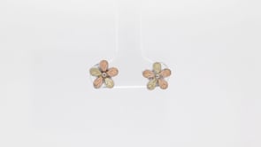 Black Hills Gold Flower Earrings in Sterling Silver front view