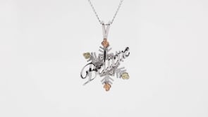 Black Hills Gold Believe Snowflake Pendant in Sterling Silver front view