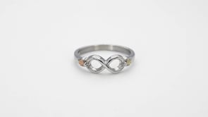 Black Hills Gold Infinity Ring in Sterling Silver close-up detail