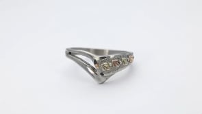 Black Hills Gold Chevron Ring in Sterling Silver close-up detail