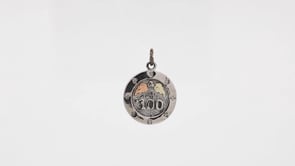 Black Hills Gold $100 Poker Chip Charm in Sterling Silver front view