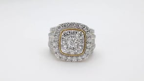 Fairytale Diamonds 4 ct. tw. Diamond Cluster Halo Ring In 14K Yellow Gold close-up detail
