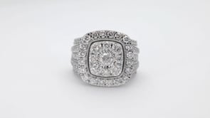 Fairytale Diamonds 4 ct. tw. Diamond Cluster Halo Ring in 14K White Gold close-up detail