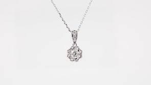 3/8 ct. tw. Diamond Pendant with Scalloped Halo and Diamond Bail in 10K White Gold front view