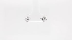 Adamante 1 ct. tw. Lab-Grown Princess Cut Diamond Solitaire Earrings in 14K White Gold front view