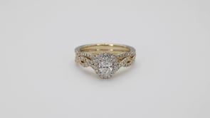 Amaura Collection 1 ct. tw Oval Halo Wedding Set with Side Twist Design in 14K Yellow Gold - 14Y-OV clasp detail