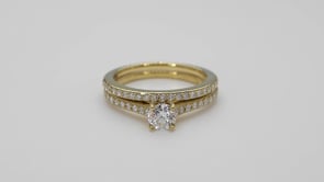 Noventa 1 ct. tw. Round Diamond Wedding Set in 14K Yellow Gold side profile