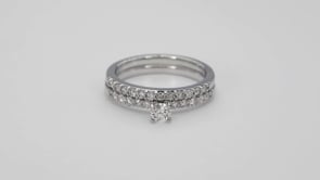Natural 1/2 ct. tw. Round Brilliant Diamond Wedding Set in 10K White Gold front view