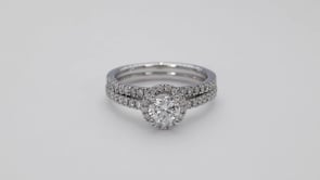 Noventa 1-1/4 ct. tw. Round Brilliant Diamond Halo Wedding Set in 14K White Gold full view
