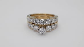 Adamante 2 ct. tw. Lab-Grown Round Brilliant Diamond Wedding Set in 14K Yellow Gold front view