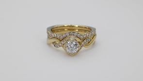 Noventa 1-1/4 ct. tw. Round Brilliant Diamond Twist Wedding Set in 14K Yellow Gold full view