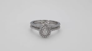 True Promise 5/8 ct. tw. Pear Diamond Wedding Set in 10K White Gold front view