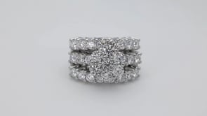 Adamante 4 ct. tw. Lab-Grown Diamond Cluster Wedding Set in 14K White Gold front view