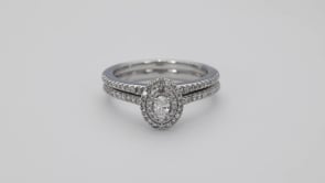 True Promise 5/8 ct. tw. Oval Diamond Wedding Set in 10K White Gold front view