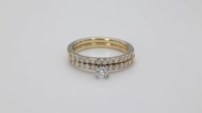 Timeless 1/2 ct. tw. Round Brilliant Diamond Wedding Set in 10K Yellow Gold front view