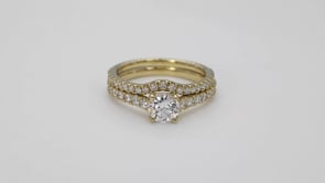 Adamante 1-3/8 ct. tw. Lab-Grown Round Brilliant Diamond Wedding Set in 14K Yellow Gold front view