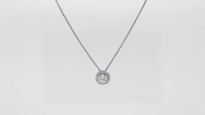 1/3 ct. tw. Diamond Halo Pendant in 10K White Gold front view