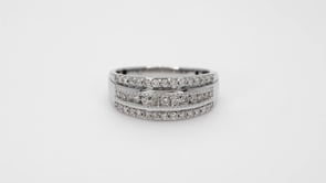 1/2 ct. tw. Multi-Row Diamond Band in 10K White Gold close-up detail