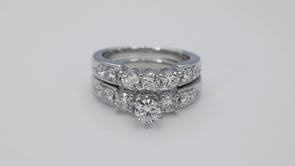 Adamante 2 ct. tw. Lab-Grown Round Brilliant Diamond Wedding Set in 14K White Gold front view