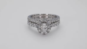 Adamante 1-1/2 ct. tw. Lab-Grown Diamond Wedding Set in 14K White Gold front view