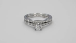 Noventa 1-1/4 ct. tw. Round Diamond Wedding Set in 14K White Gold side profile