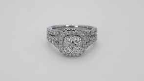 Adamante 2 ct. tw. Lab-Grown Diamond Wedding Set in 10K White Gold front view
