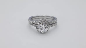 Adamante 1-3/4 ct. tw. Round Lab-Grown Diamond Wedding Set in 14K White Gold front view