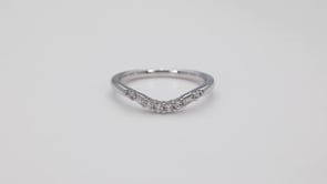 Perfect Match 1/6 ct. tw. Round & Baguette Contour Diamond Stackable Anniversary Band in 10K White Gold close-up detail