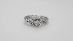 True Promise 1/4 ct. tw. Diamond Cluster Wedding Set in 10K White Gold full view