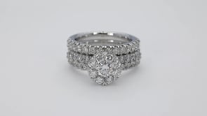 Adamante 2-1/2 ct. tw. Lab-Grown Diamond Wedding Set in 14K White Gold front view