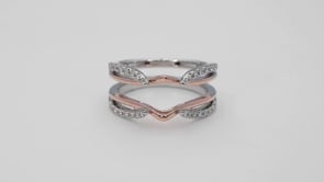 1/4 ct. tw. Diamond Ring Enhancer in 14K Two-Tone White and Pink Gold close-up detail