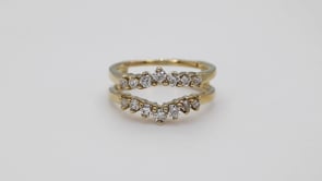 1/2 ct. tw. Round Chevron Style Diamond Ring Enhancer in 14K Yellow Gold front view