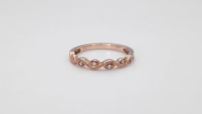 Perfect Match .05 ct. tw. Diamond Stackable Anniversary Ring with Filigree Detailing in 10K Pink Gold front view