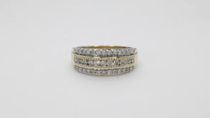 1/2 ct. tw. Multi-Row Diamond Anniversary Ring in 10K Yellow Gold close-up detail