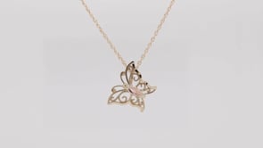 Black Hills Gold Open Milgrain Butterfly Pendant in 10K Yellow Gold side profile