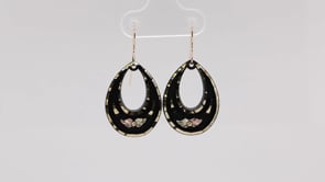 Black Hills Gold Teardrop Black Powder Coated Dangle Earrings front view