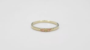 Black Hills Gold Textured Stackable Ring in 10K Green Gold front view