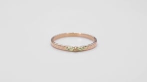 Black Hills Gold Textured Stackable Ring in 10K Pink Gold front view