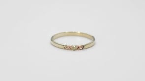 Black Hills Gold Polished Stackable Ring in 10K Green Gold front view
