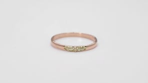 Black Hills Gold Polished Stackable Ring in 10K Pink Gold front view
