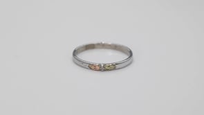 Black Hills Gold Polished Stackable Ring in 10K White Gold front view