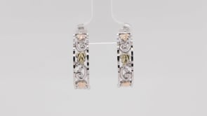 Black Hills Gold Leaf & Grapevine Half Hoop Earrings in Sterling Silver close-up detail