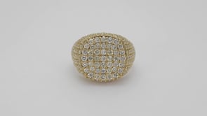 5 ct. tw. Diamond Cluster Cushion Ring in 10K Yellow Gold close-up detail