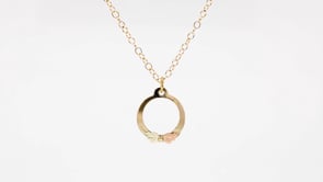Black Hills Gold Double Leaf Circle Pendant in 10K Yellow Gold front view