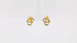 Black Hills Gold Diamond Cut Grapevine & Leaf Cluster Earrings in 10K Yellow Gold front view