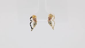 Black Hills Gold Diamond Cut Butterfly Wing Earrings in 10K Yellow Gold front view