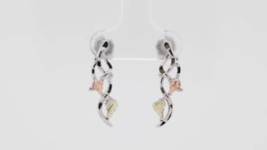 Black Hills Gold Twisting Grapevine Drop Earrings in Sterling Silver front view