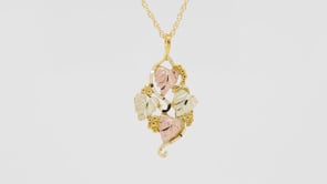 Black Hills Gold Leaf Grapevine Pendant in 10K Yellow Gold front view