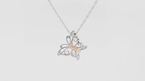 Black Hills Gold Milgrain Butterfly Pendant in Sterling Silver front view
